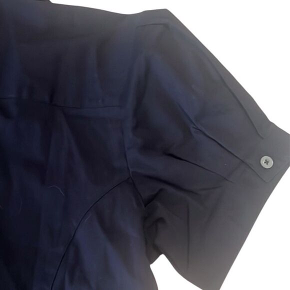 Ole Miss Navy Button Up Short Sleeves Cotton Blouse Women's Size Medium NWT - Picture 4 of 11